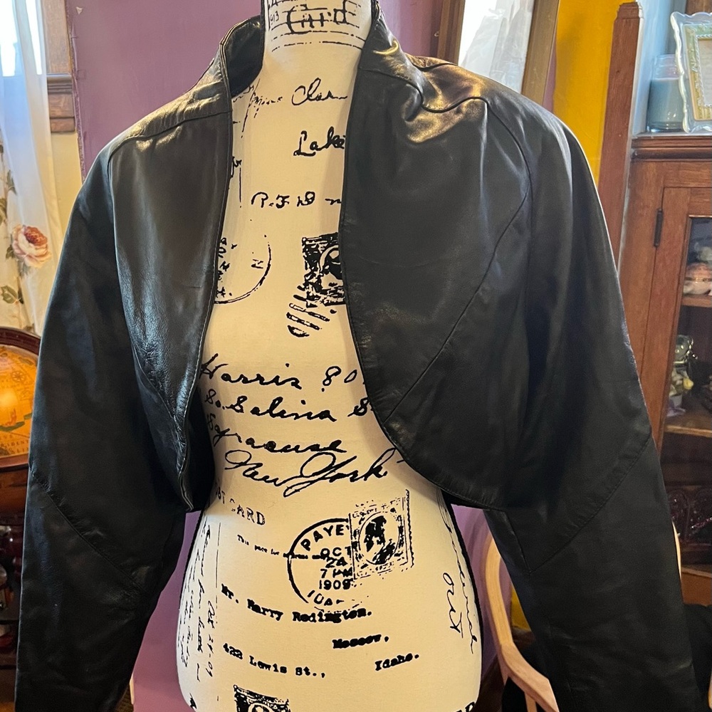 Leather Limited Black Leather Jacket With Open Front Women’s Size XL
